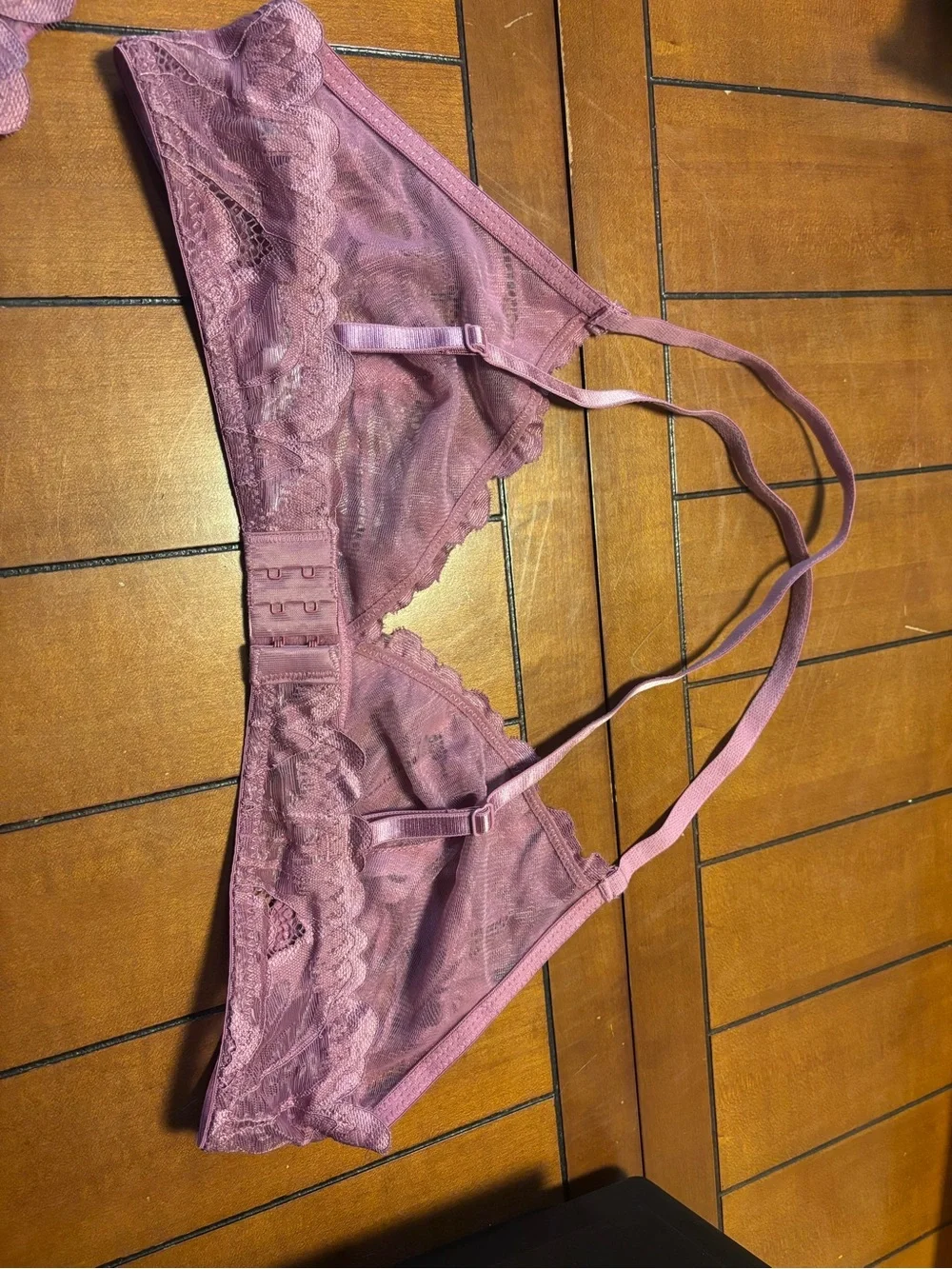 Lace Bralette & High-Waist Thong Set - Dusty Rose, Never worn, see pics